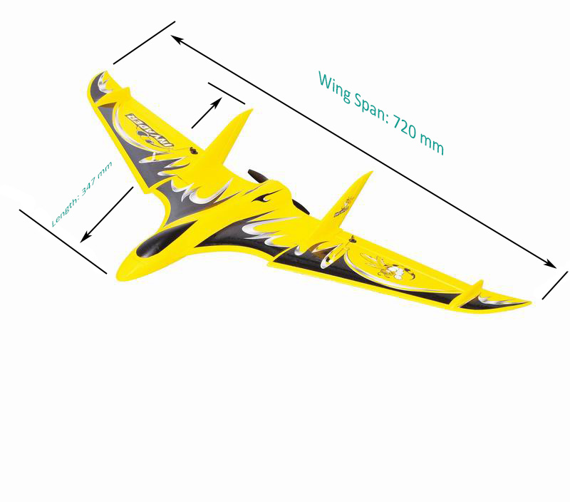 Size Display of Cool Mini RTF RC Flying Delta Wing for Sale Inv Ader 6104